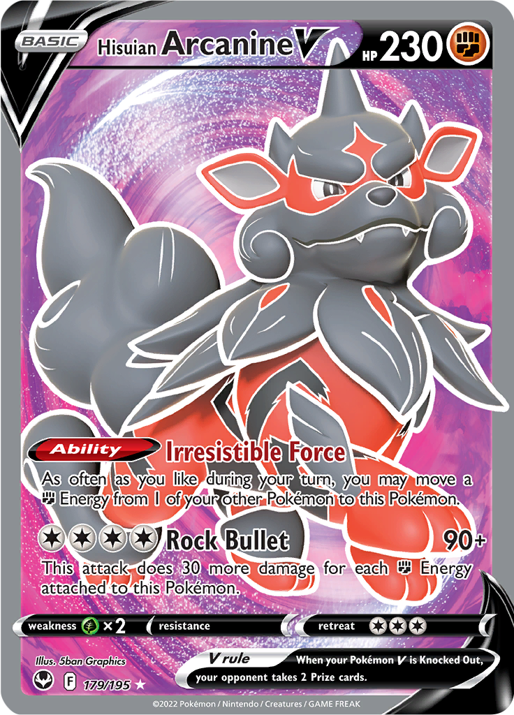 Hisuian Arcanine V - #179/195 - Pokémon Sword & Shield - Silver Tempest