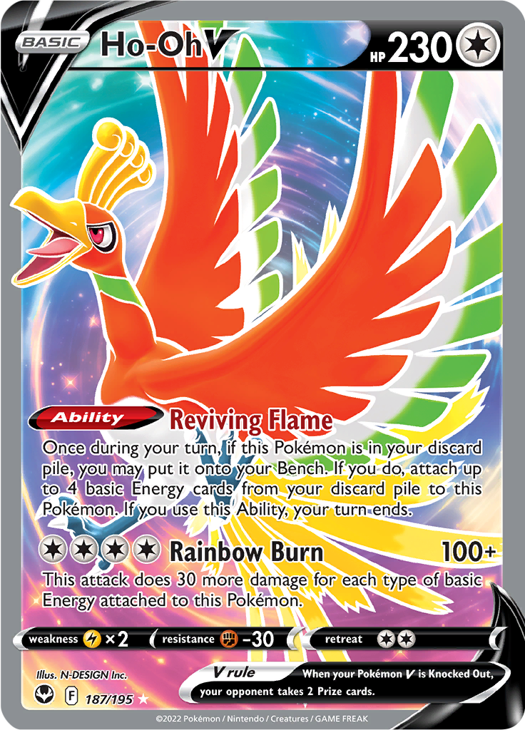Ho-Oh V - #187/195 - Pokémon Sword & Shield - Silver Tempest