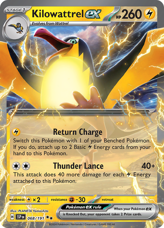 Kilowattrel ex - #68/191 - Pokémon Scarlet & Violet - Surging Sparks