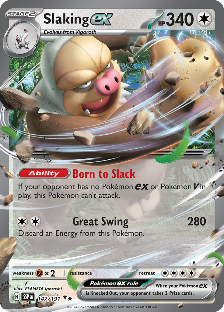 Slaking ex - #147/191 - Pokémon Scarlet & Violet - Surging Sparks