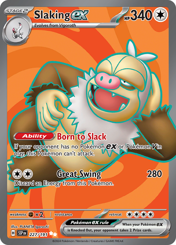 Slaking ex - #227/191 - Pokémon Scarlet & Violet - Surging Sparks