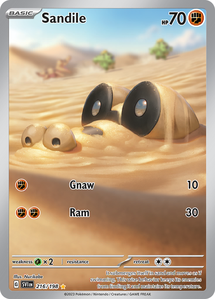 Sandile - #216/198 - Pokémon Scarlet & Violet - Scarlet & Violet