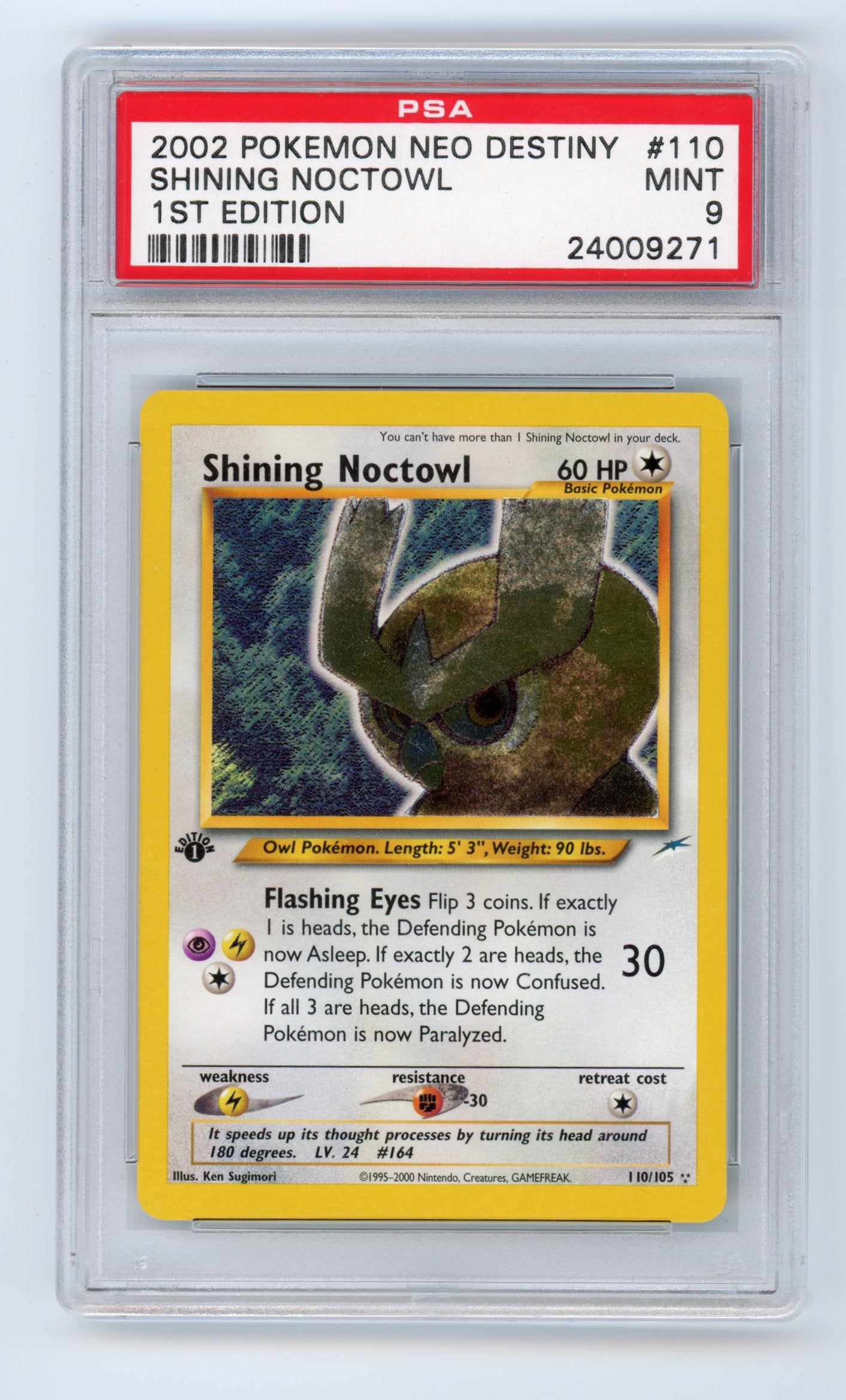 Shining Noctowl 1st Edition- #110/105 PSA 9 - Pokémon Neo: Neo Destiny