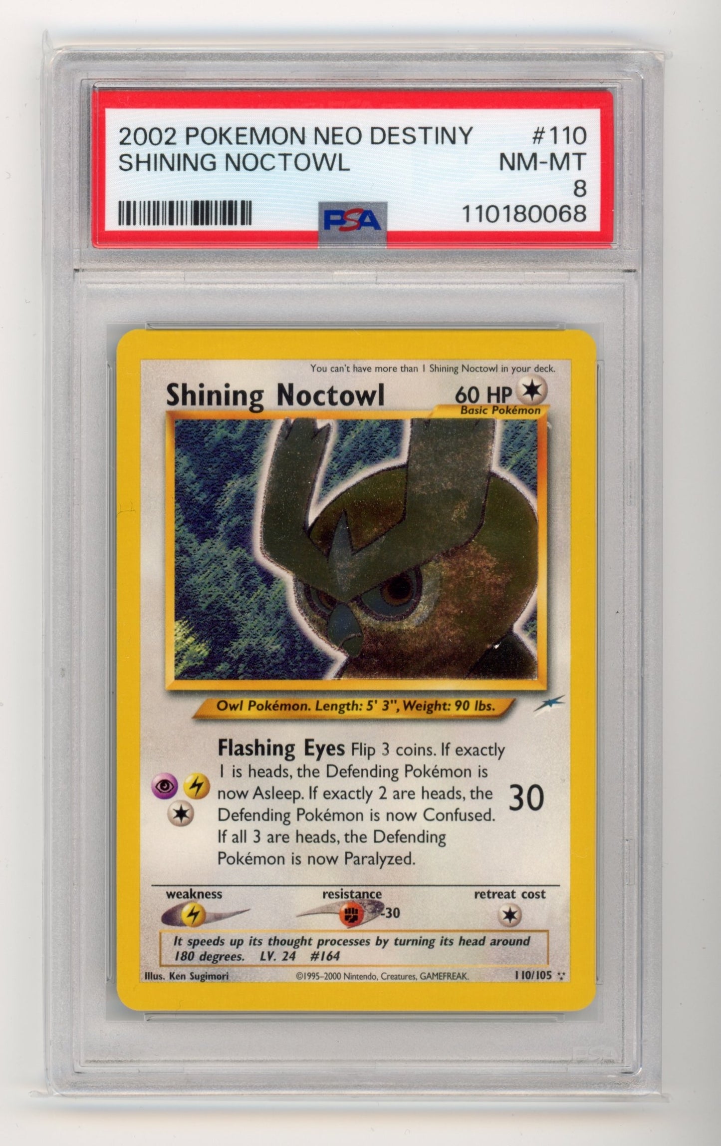 Shining Noctowl - #110/105 PSA 8 - Pokémon Neo Series - Neo Destiny