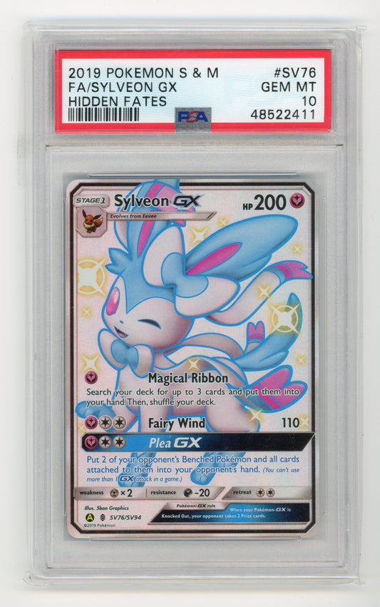 Sylveon GX - #SV76 PSA 10 - Pokémon Sun & Moon: Hidden Fates