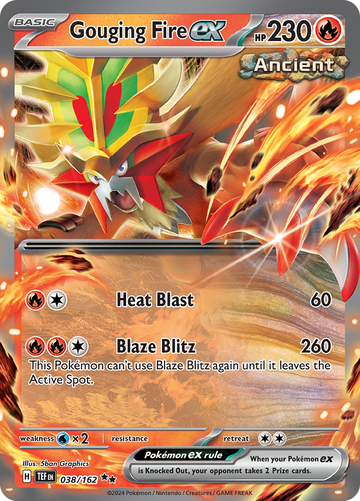 Gouging Fire ex - #38/162 - Pokémon Scarlet & Violet - Temporal Forces
