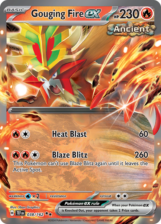 Gouging Fire ex - #38/162 - Pokémon Scarlet & Violet - Temporal Forces