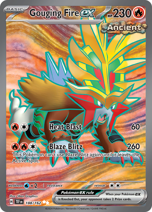 Gouging Fire ex - 188/162 - Pokémon Scarlet & Violet - Temporal Forces