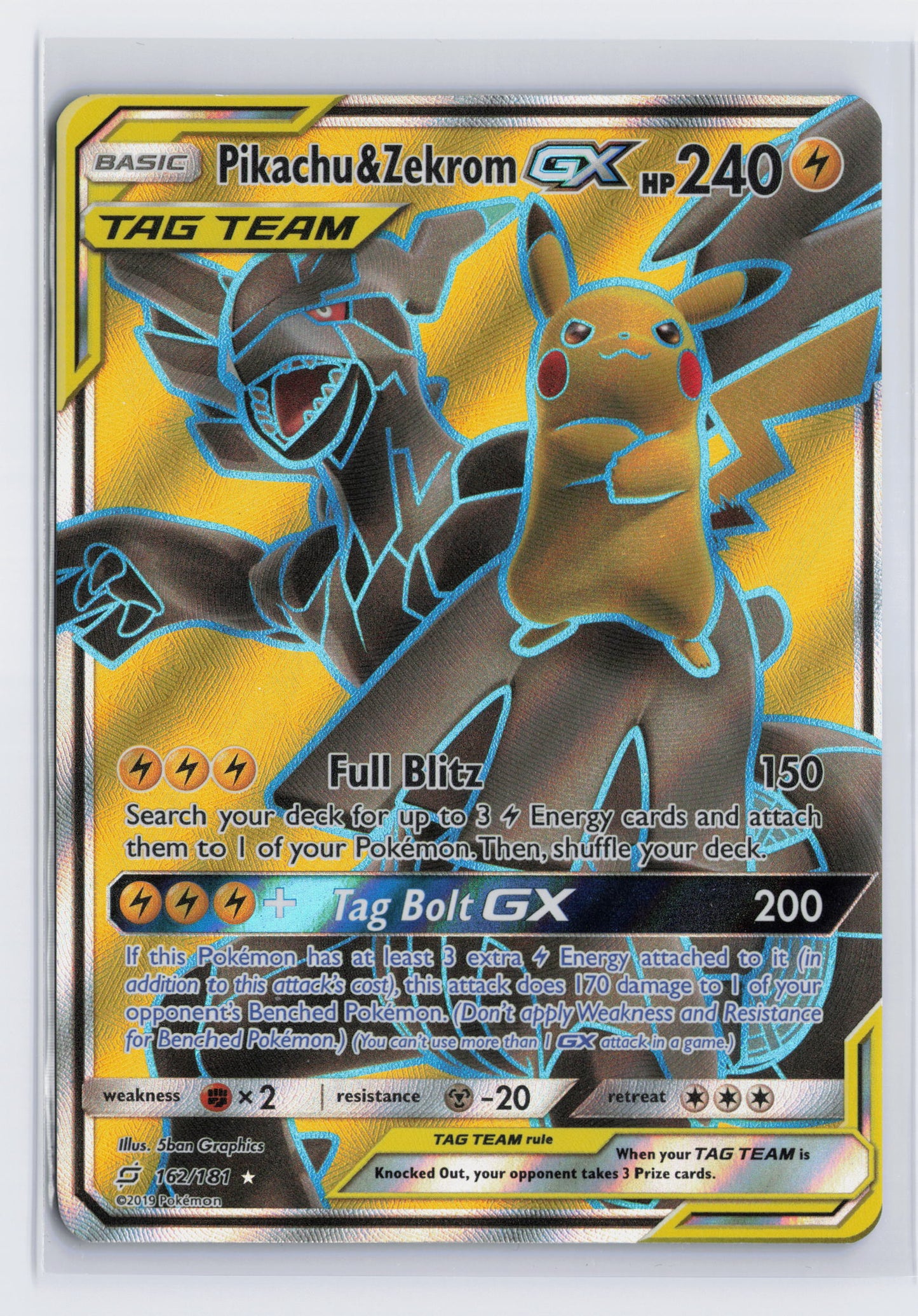 Pikachu & Zekrom GX - #162/181 - Pokémon Sun & Moon - Team Up
