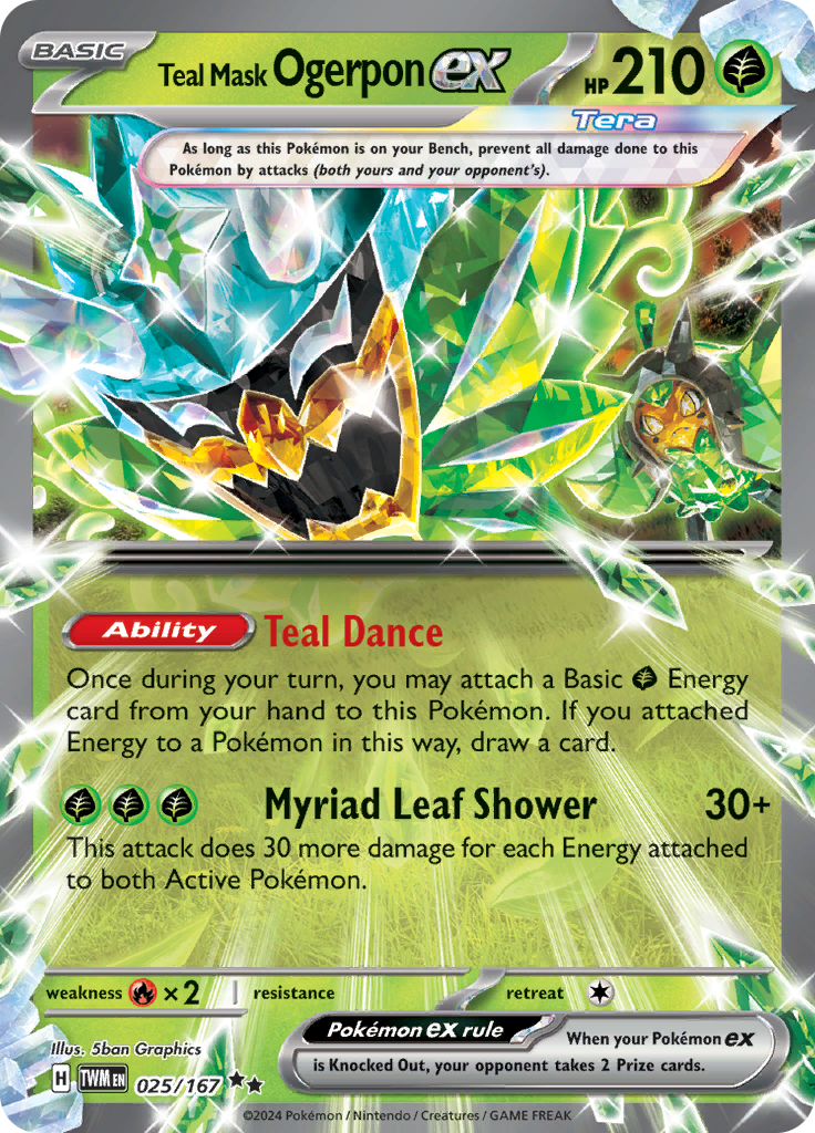 Teal Mask Ogerpon ex - #25/167 - Pokémon Scarlet & Violet - Twilight Masquerade