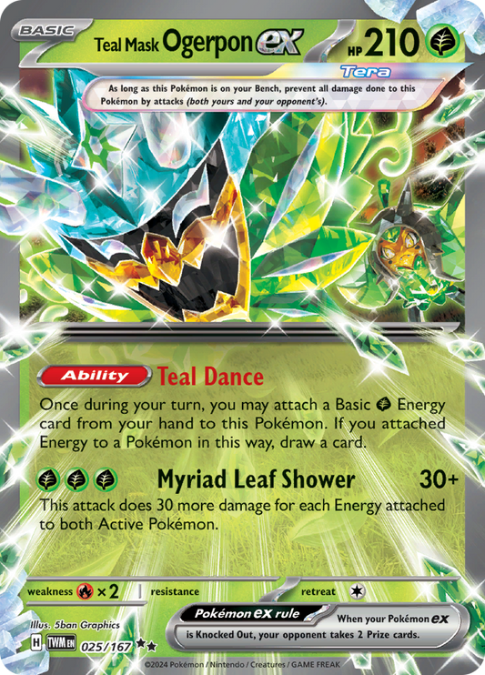 Teal Mask Ogerpon ex - #25/167 - Pokémon Scarlet & Violet - Twilight Masquerade