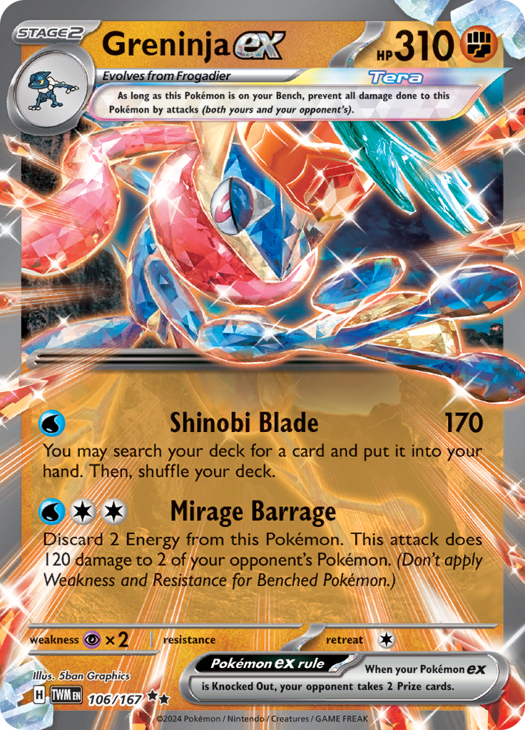 Greninja ex - #106/167 - Pokémon Scarlet & Violet - Twilight Masquerade
