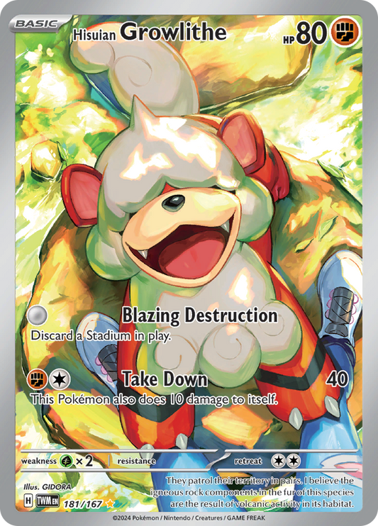 Hisuian Growlithe - #181/167 - Pokémon Scarlet & Violet - Twilight Masquerade