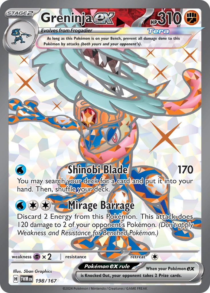 Greninja ex - #198/167 - Pokémon Scarlet & Violet - Twilight Masquerade