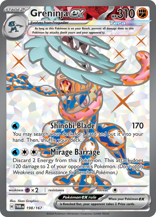 Greninja ex - #198/167 - Pokémon Scarlet & Violet - Twilight Masquerade