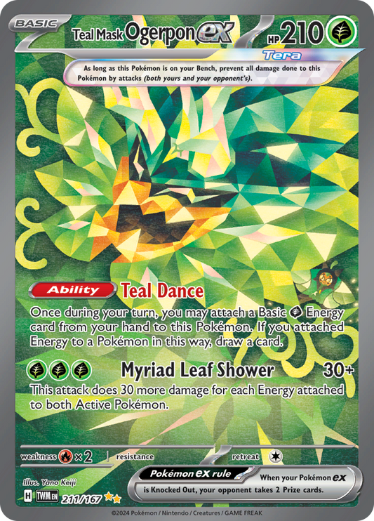 Teal Mask Ogerpon ex - #211/167 - Pokémon Scarlet & Violet - Twilight Masquerade