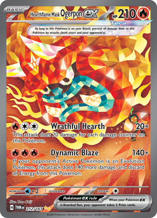 Hearthflame Mask Ogerpon ex - #212/167 - Pokémon Scarlet & Violet - Twilight Masquerade