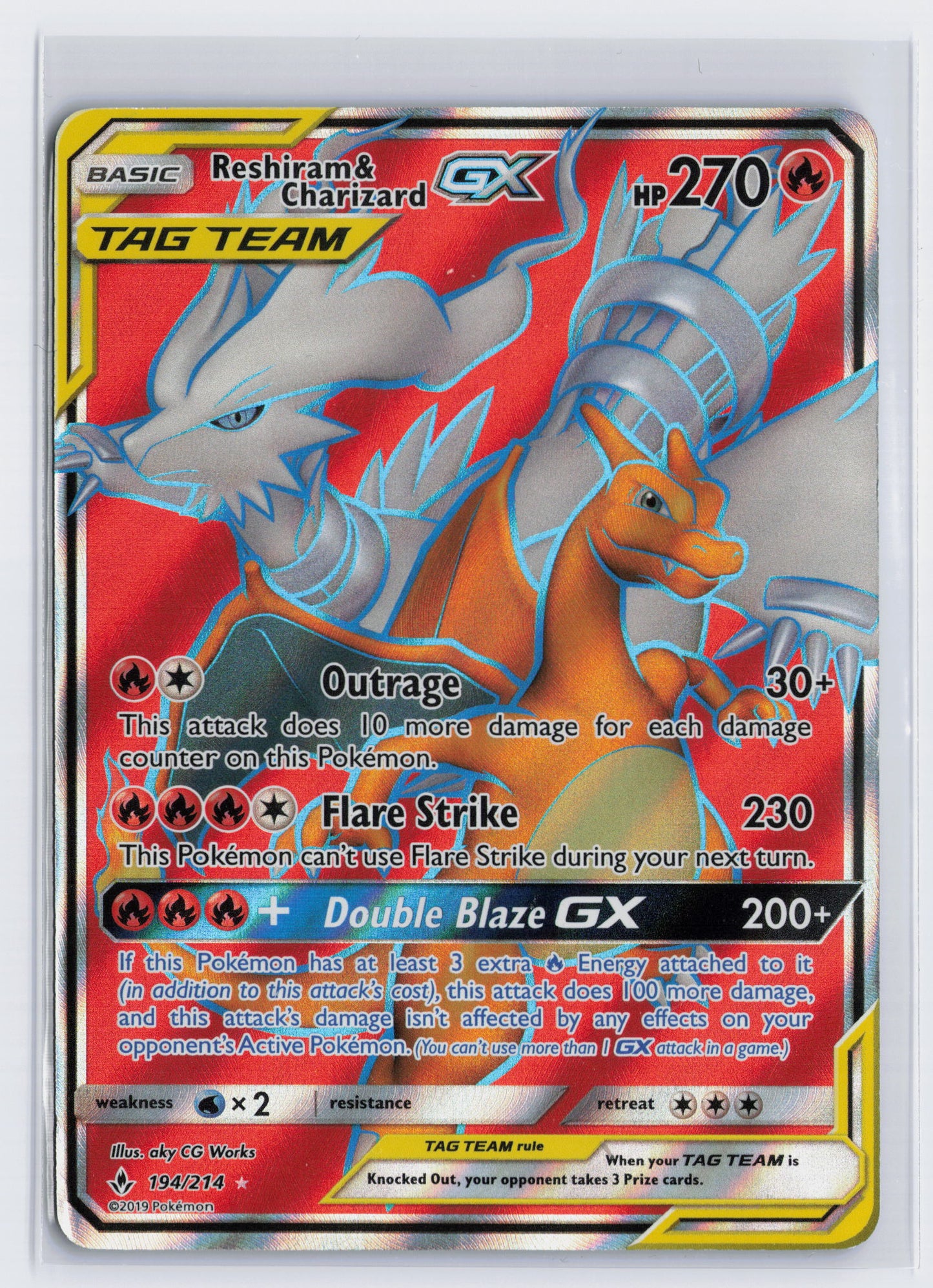 Reshiram & Charizard GX - #194/214 - Pokémon Sun & Moon - Unbroken Bonds