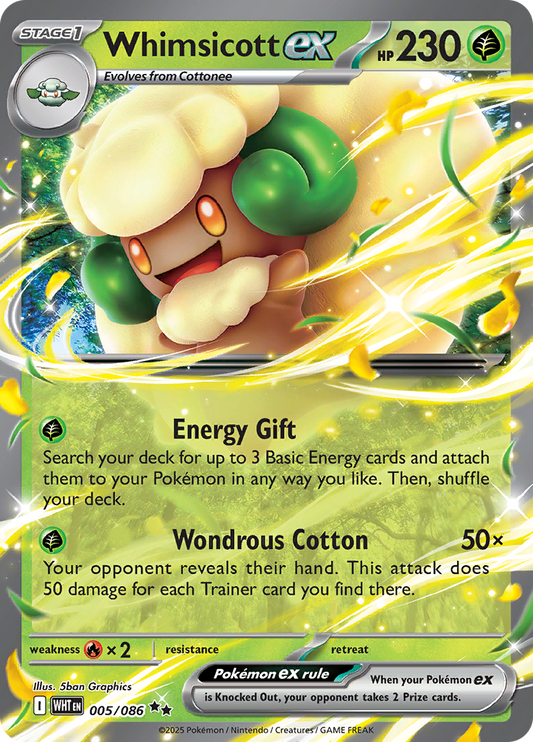 Whimsicott ex - #005/086 - Pokémon Scarlet & Violet - White Flare