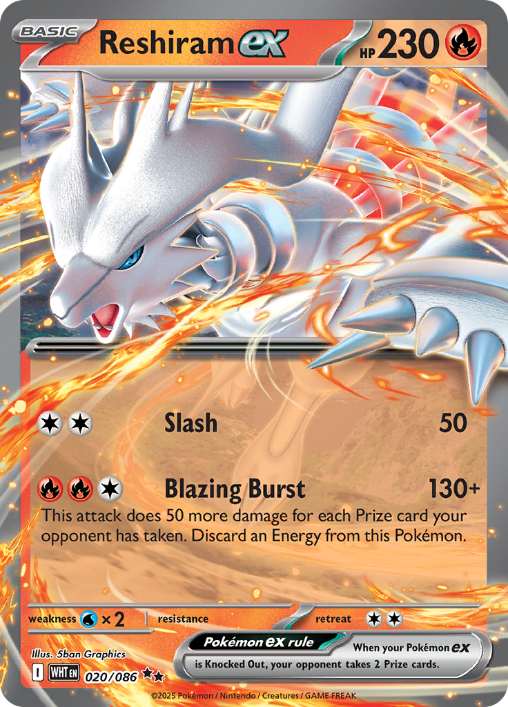 Reshiram ex - #020/086 - Pokémon Scarlet & Violet - White Flare