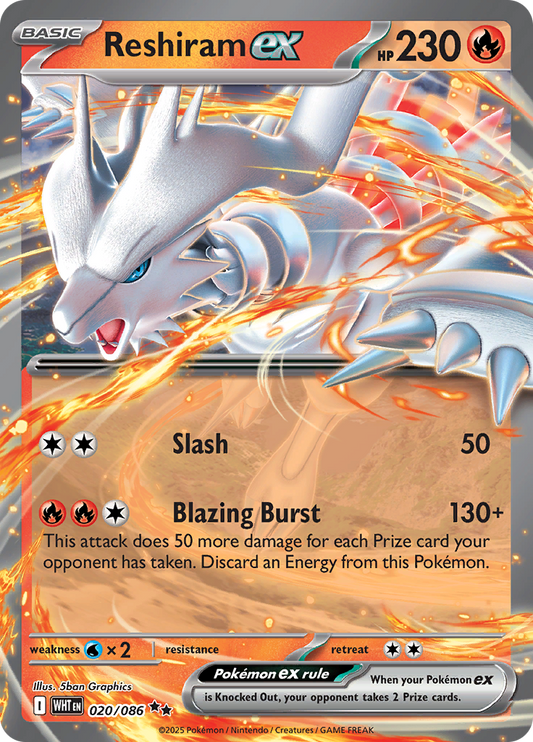 Reshiram ex - #020/086 - Pokémon Scarlet & Violet - White Flare
