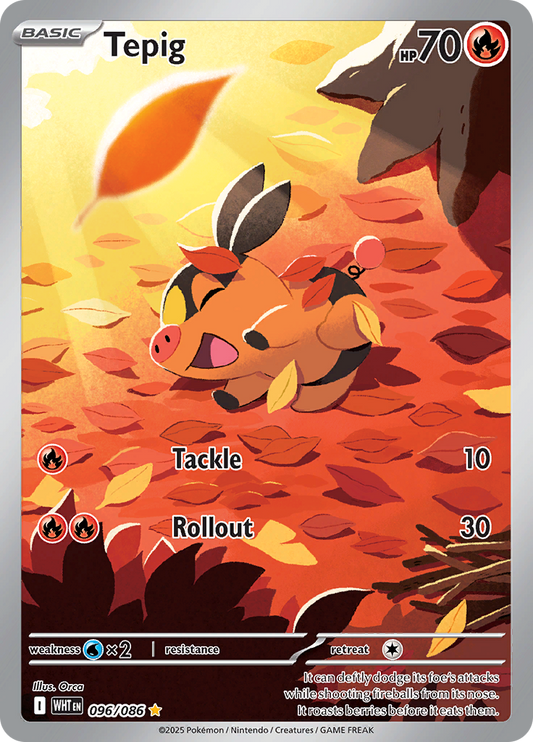 Tepig - #096/086 - Pokémon Scarlet & Violet - White Flare