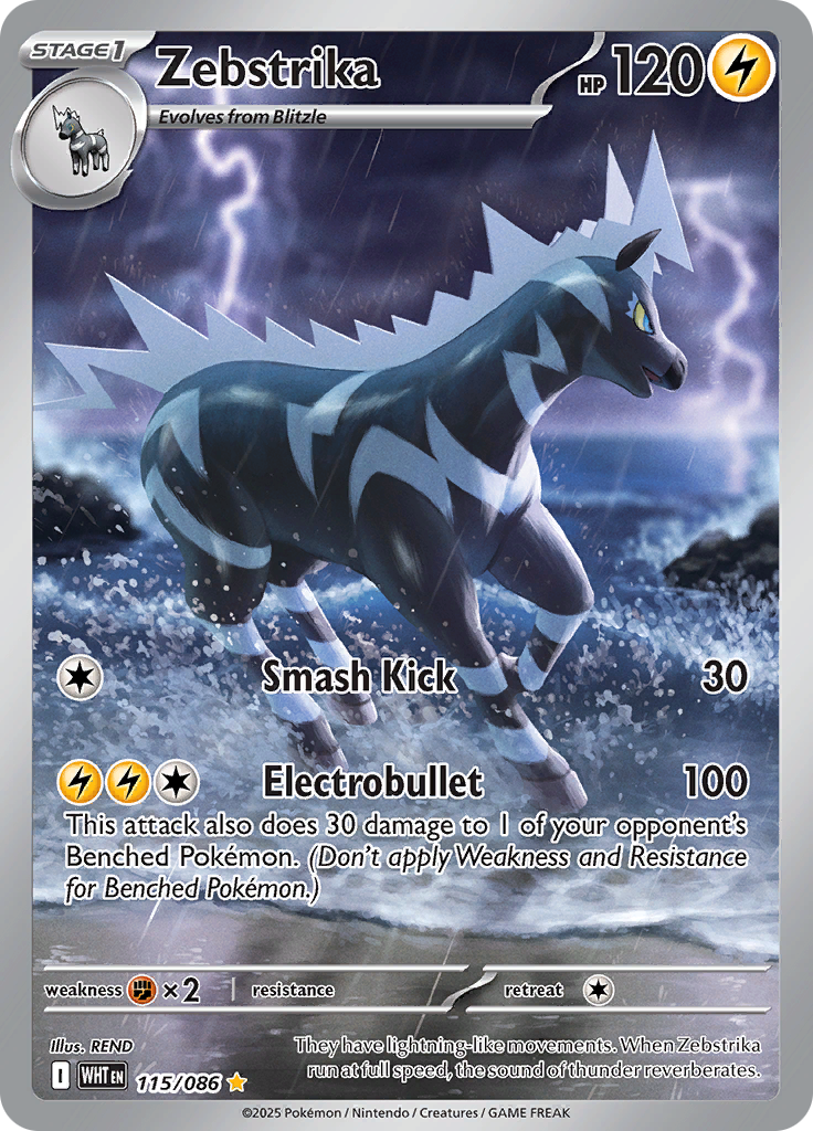 Zebstrika - #115/086 - Pokémon Scarlet & Violet - White Flare