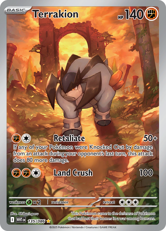 Terrakion - #135/086 - Pokémon Scarlet & Violet - White Flare