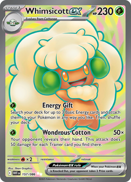 Whimsicott ex - #157/086 - Pokémon Scarlet & Violet - White Flare