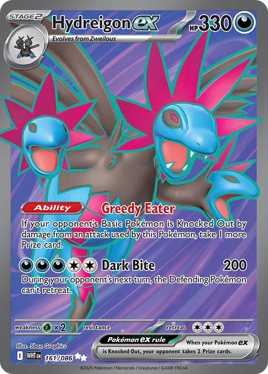 Hydreigon ex - #161/086 - Pokémon Scarlet & Violet - White Flare