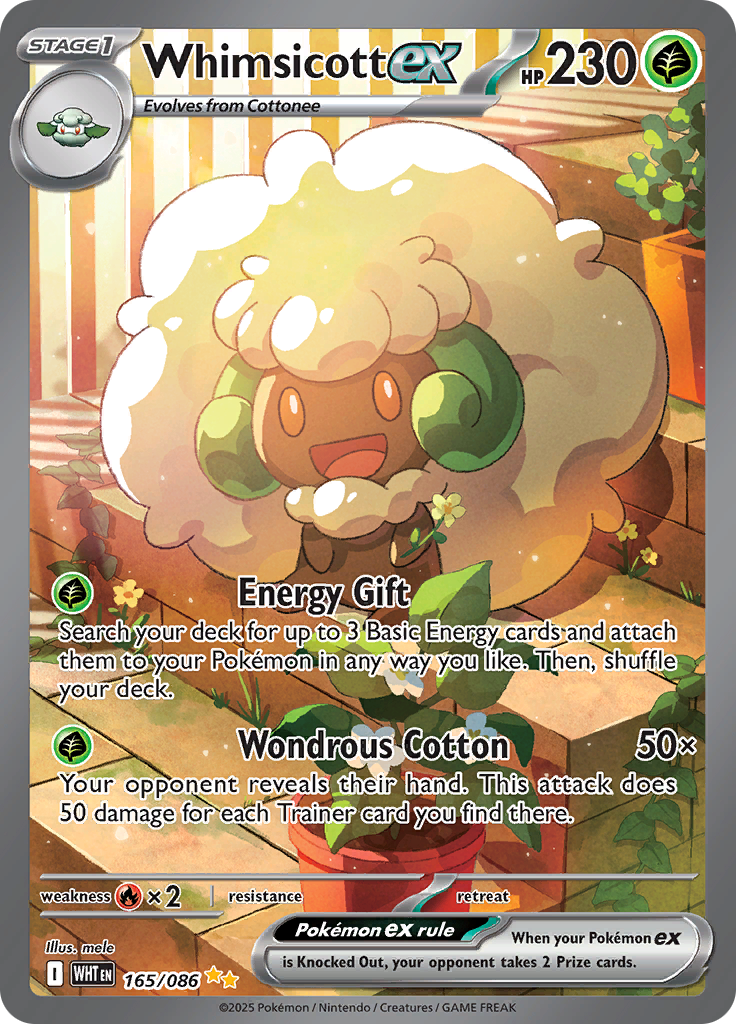 Whimsicott ex - #165/086 - Pokémon Scarlet & Violet - White Flare