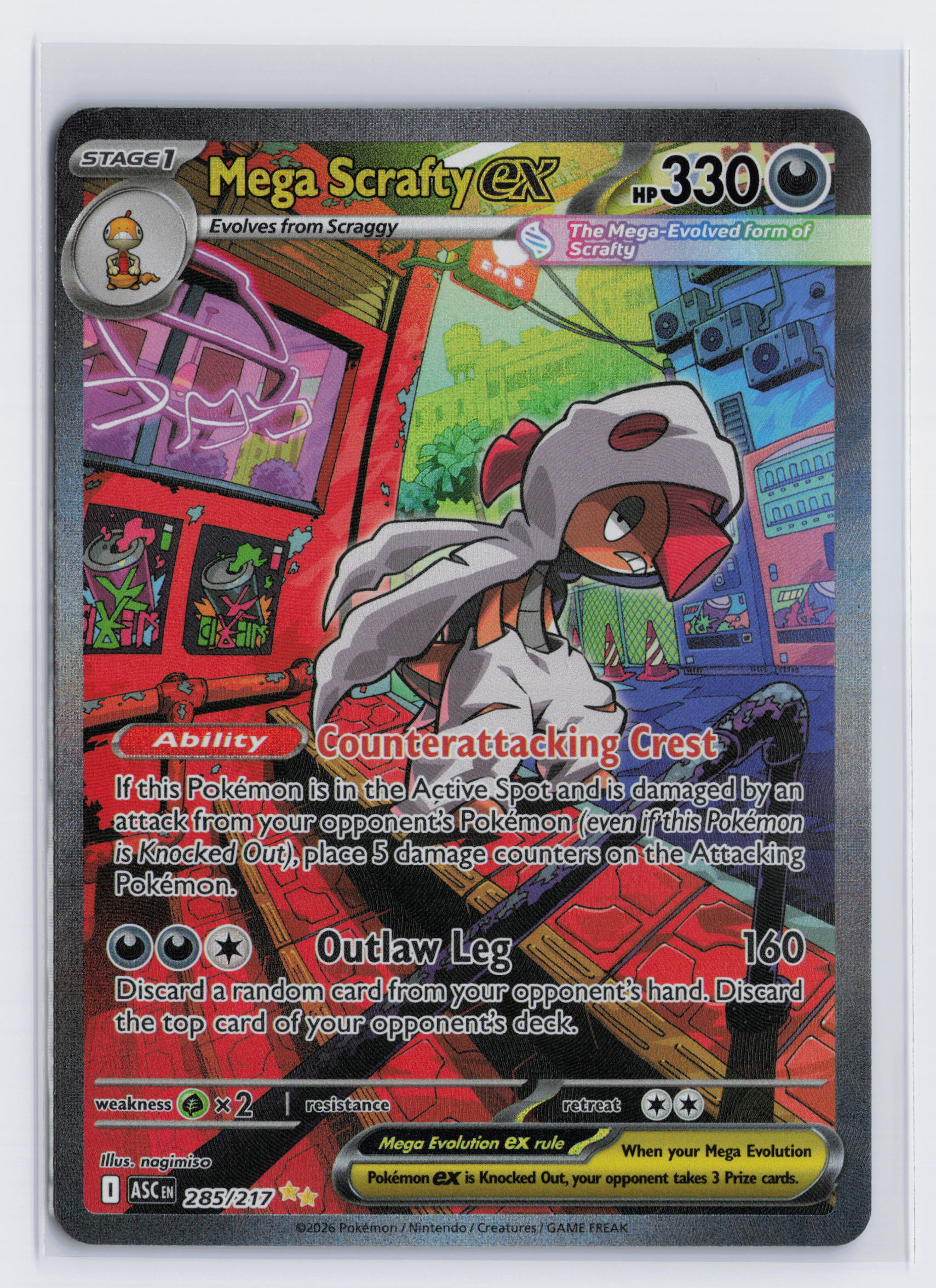 Mega Scrafty ex - #285/217 - Pokémon Mega Evolution - Ascended Heroes