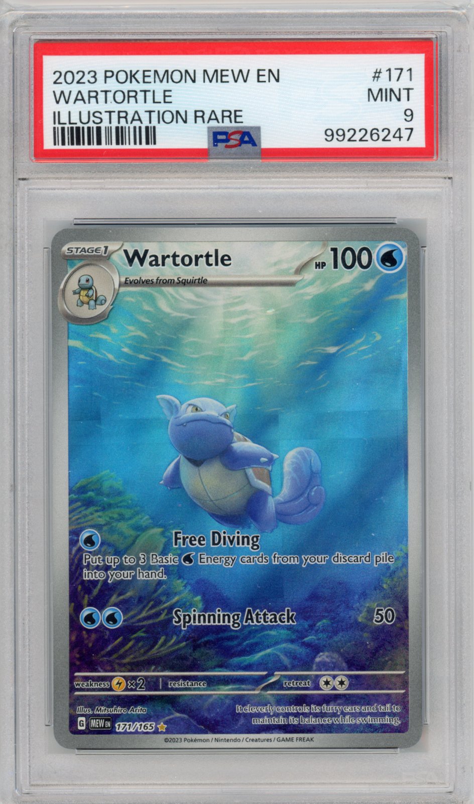 Wartortle - #171/165 PSA 9 - Pokémon Scarlet & Violet: 151