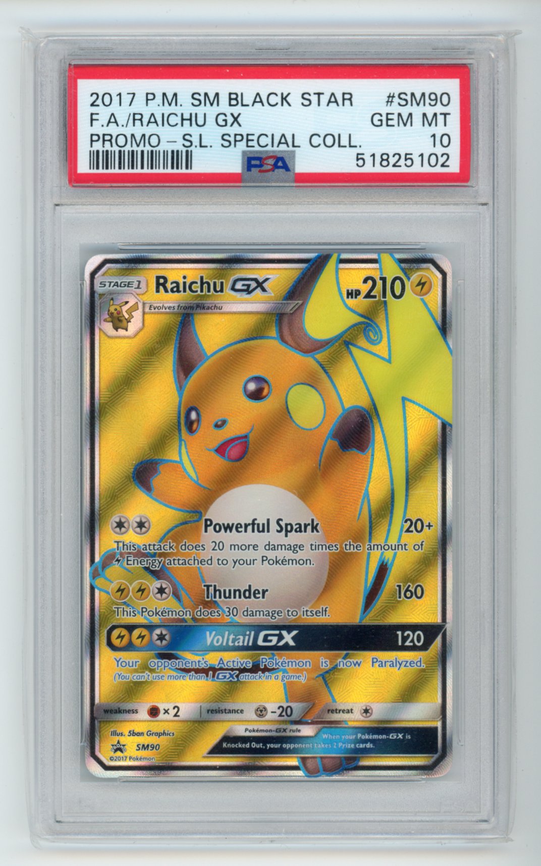 Raichu GX - #SM90 PSA 10 - Pokémon: Sun & Moon Promo