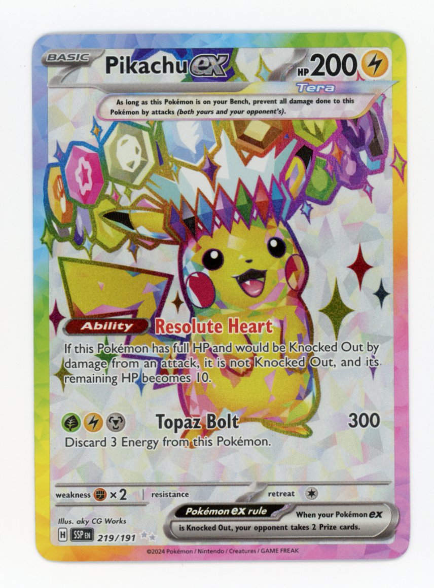 Pikachu ex - #219/191 - Pokémon Scarlet & Violet - Surging Sparks