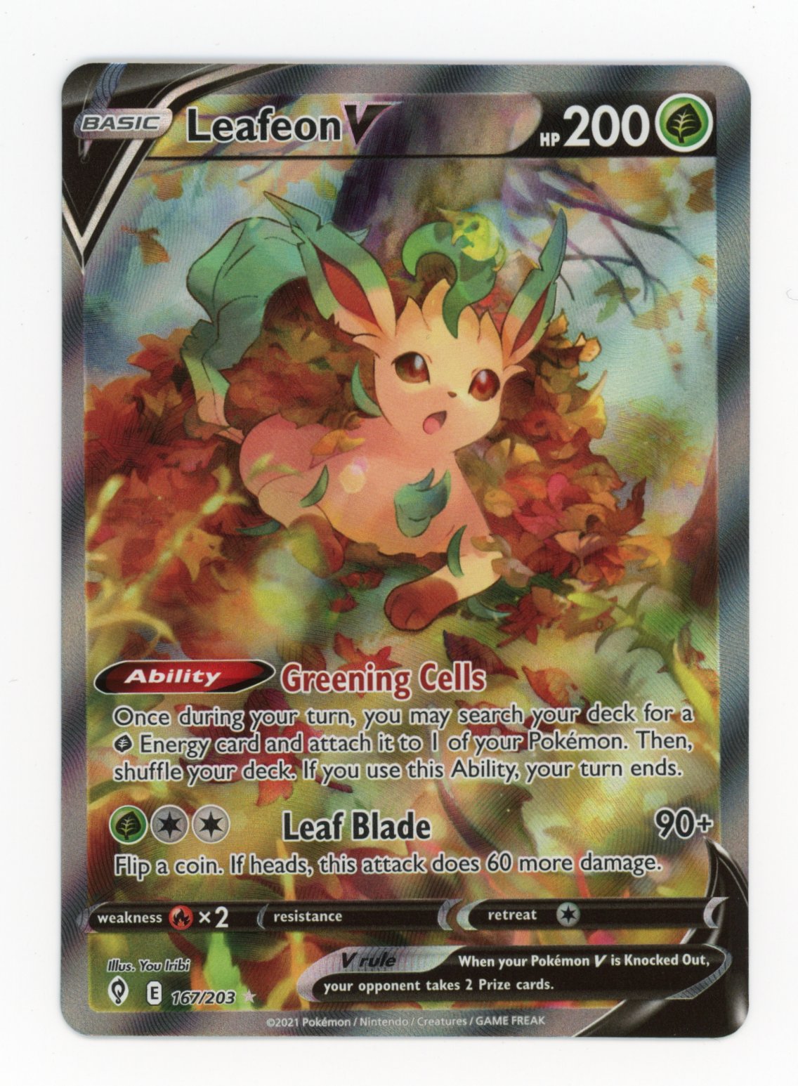 Leafeon V - #167/203 - Pokémon Scarlet & Violet - Evolving Skies