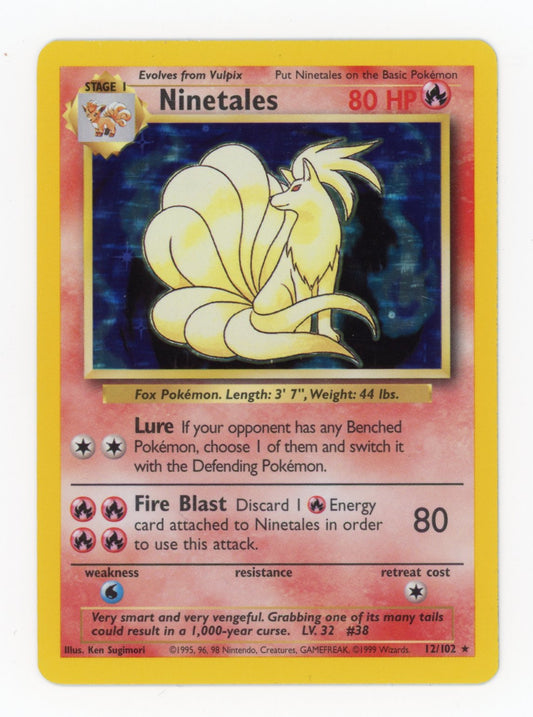 Ninetales - #12/102 - Pokémon Base Set - Black Flame Holo Error