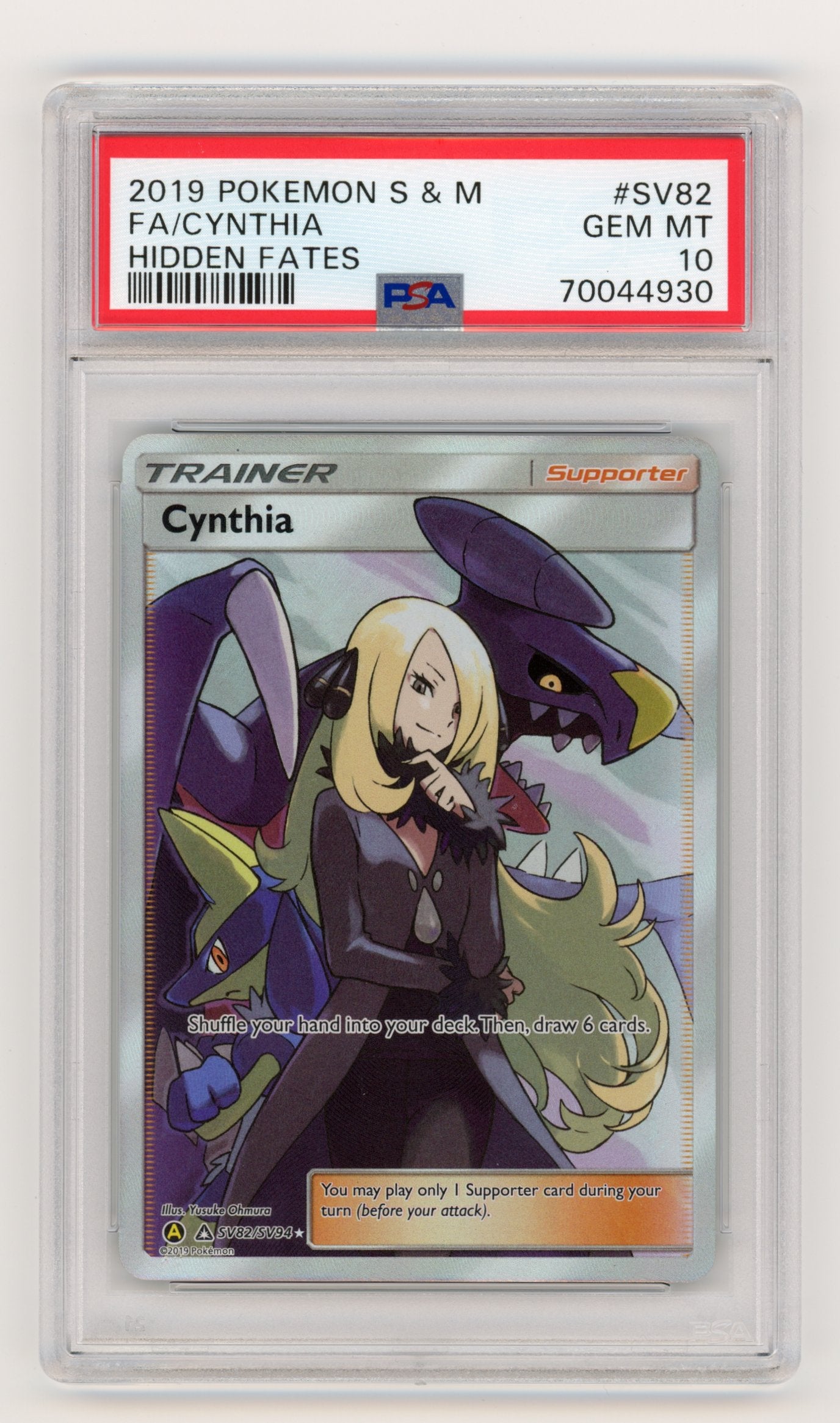 Cynthia #SV82/SV94 PSA 10 - Pokémon Sun & Moon: Hidden Fates