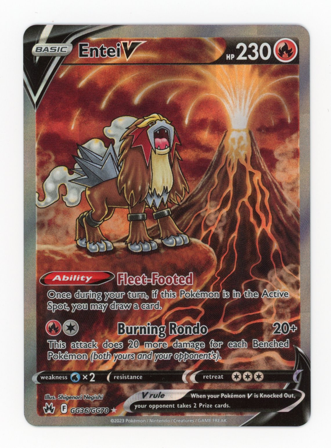 Entei V - #GG36/GG70 - Pokémon Sword & Shield - Crown Zenith