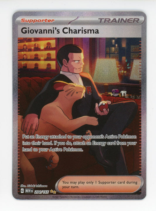 Giovanni's Charisma - #204/165 - Pokémon Scarlet & Violet - 151