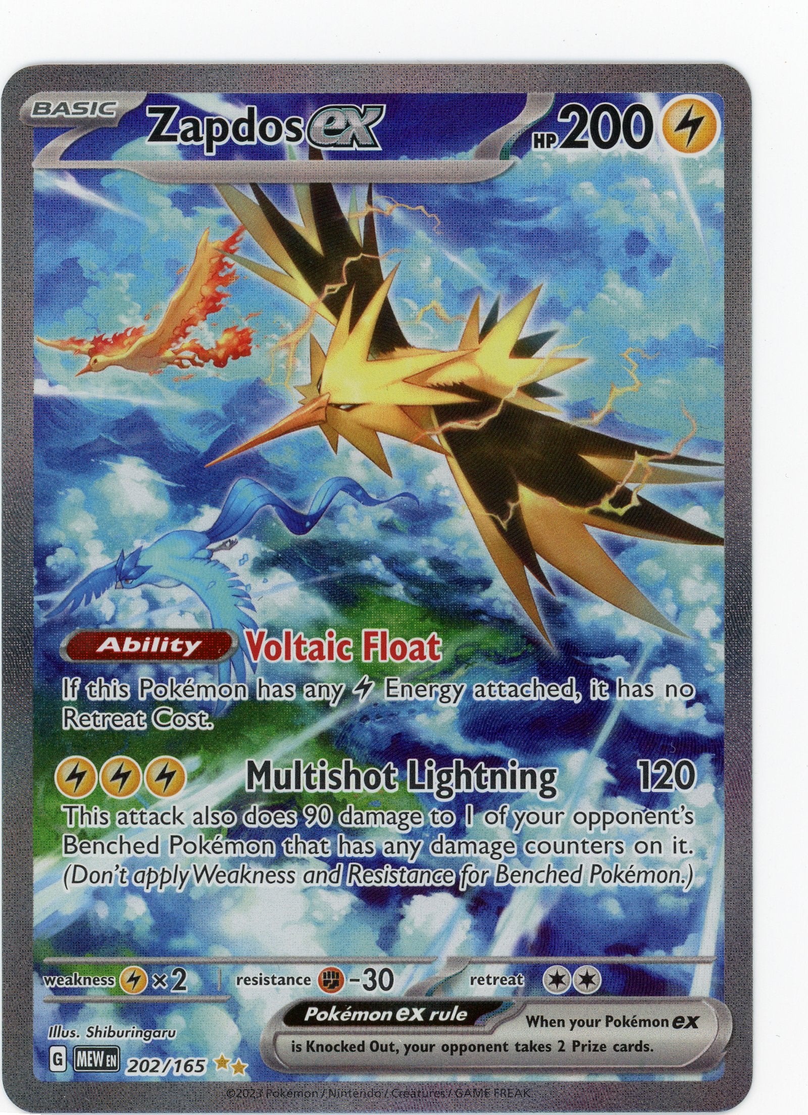 Zapdos ex - #202/165 - Pokémon Scarlet & Violet - 151