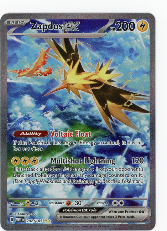 Zapdos ex - #202/165 - Pokémon Scarlet & Violet - 151