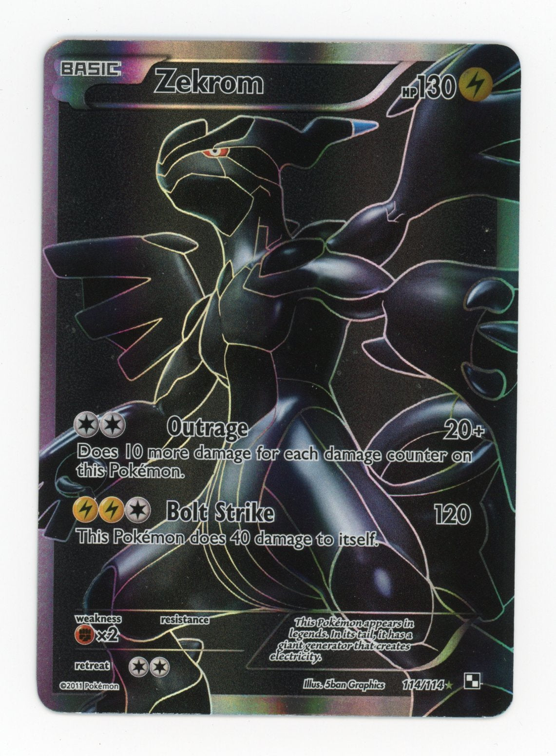 Zekrom - #114/114 - Pokémon Black & White - Black & White Base