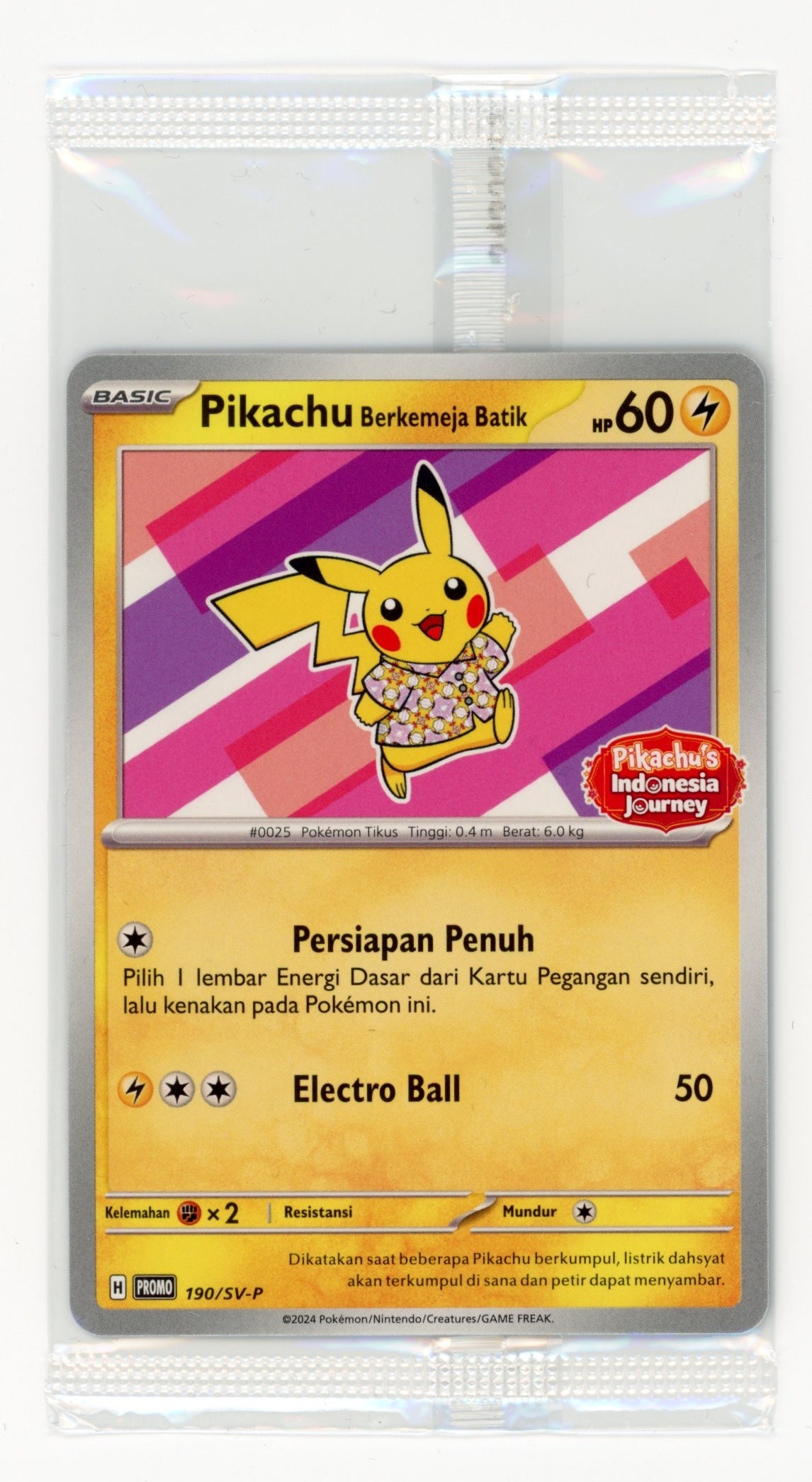 Pikachu Batik Shirt - #SV-P190 - Pokémon Scarlet & Violet - Sealed Promo