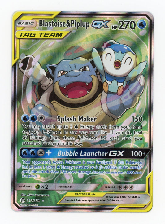Blastoise & Piplup GX - #215/236 - Pokémon Sun & Moon - Cosmic Eclipse