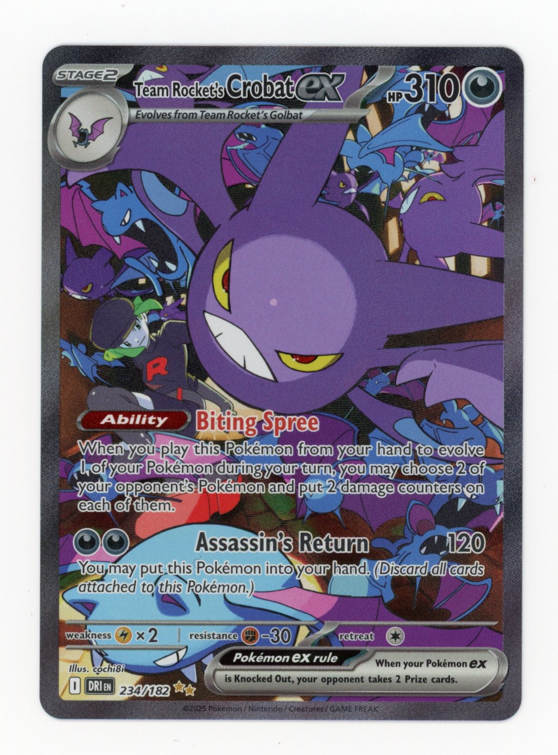 Team Rocket's Crobat ex - #234/182 - Pokémon Scarlet & Violet - Destined Rivals