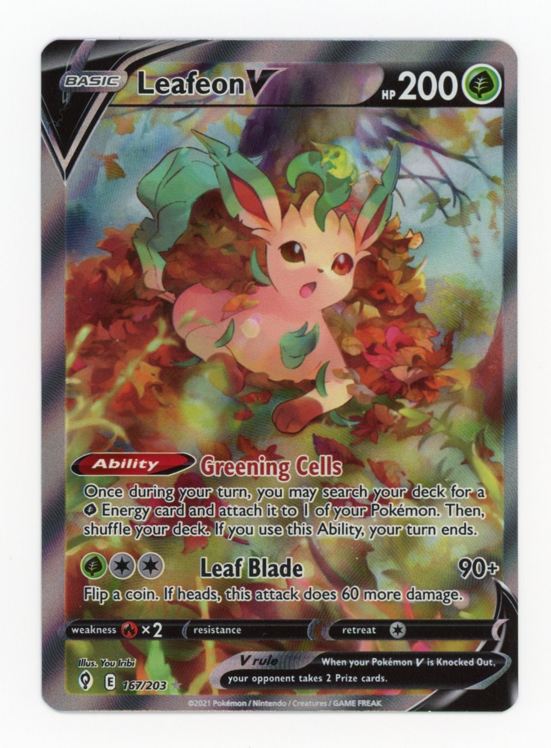 Leafeon V - #167/203 - Pokémon Sword & Shield - Evolving Skies