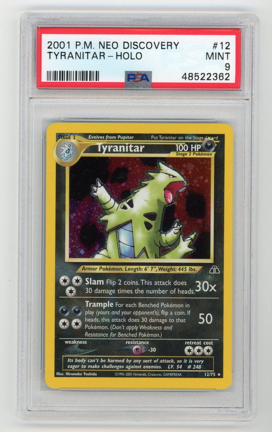 Tyranitar - #12/75 PSA 9 - Pokémon Neo Series - Neo Discovery