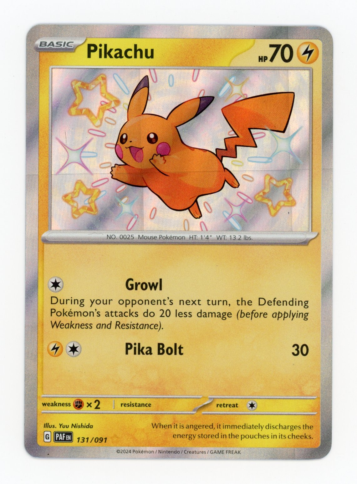Pikachu - #131/91 - Pokémon Scarlet & Violet - Paldean Fates