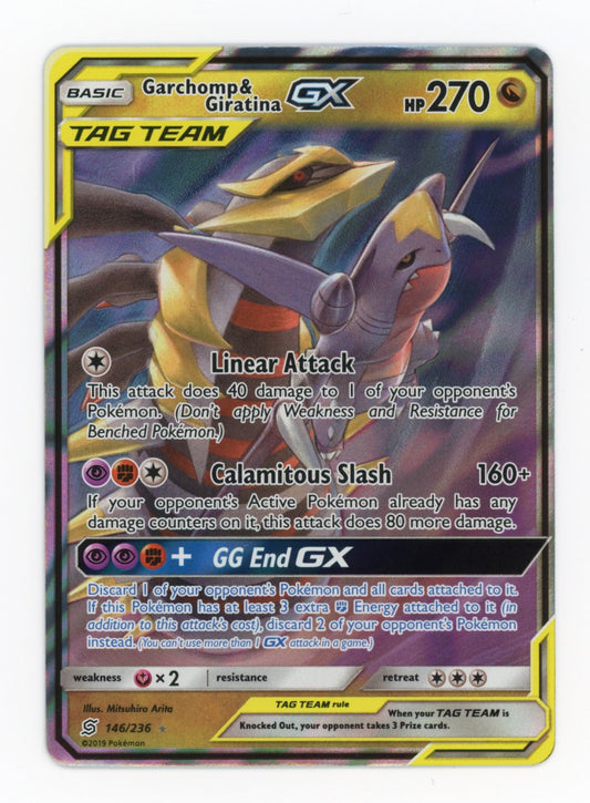 Garchomp & Giratina GX - #146/236 - Pokémon Sun & Moon - Unified Minds